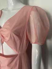 Urban Outfitters Light Pink Cotton Midi Dress with Sheet Sleeve size M