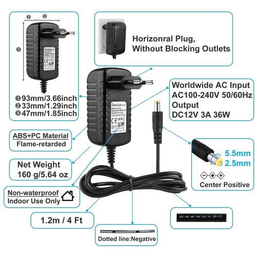 12V 3A Netzteil mit 7 verschiedenen Steckern für CCTV Kamera WLAN Router LED ... - Bild 5 von 10