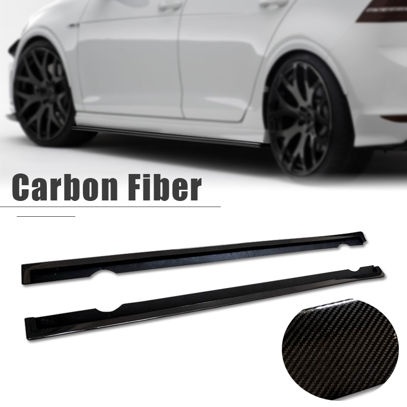 Pair Carbon Fiber Side Skirts Extension For 2013-16 Volkswagen
