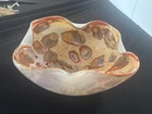 MCM Murano Art Glass Tutti Frutti Gold Silver Flake Candy Dish Bowl 9"
