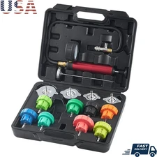 14pcs Radiator Pressure Tester Coolant Vacuum Kit W/ Manual Pump & Adapters New