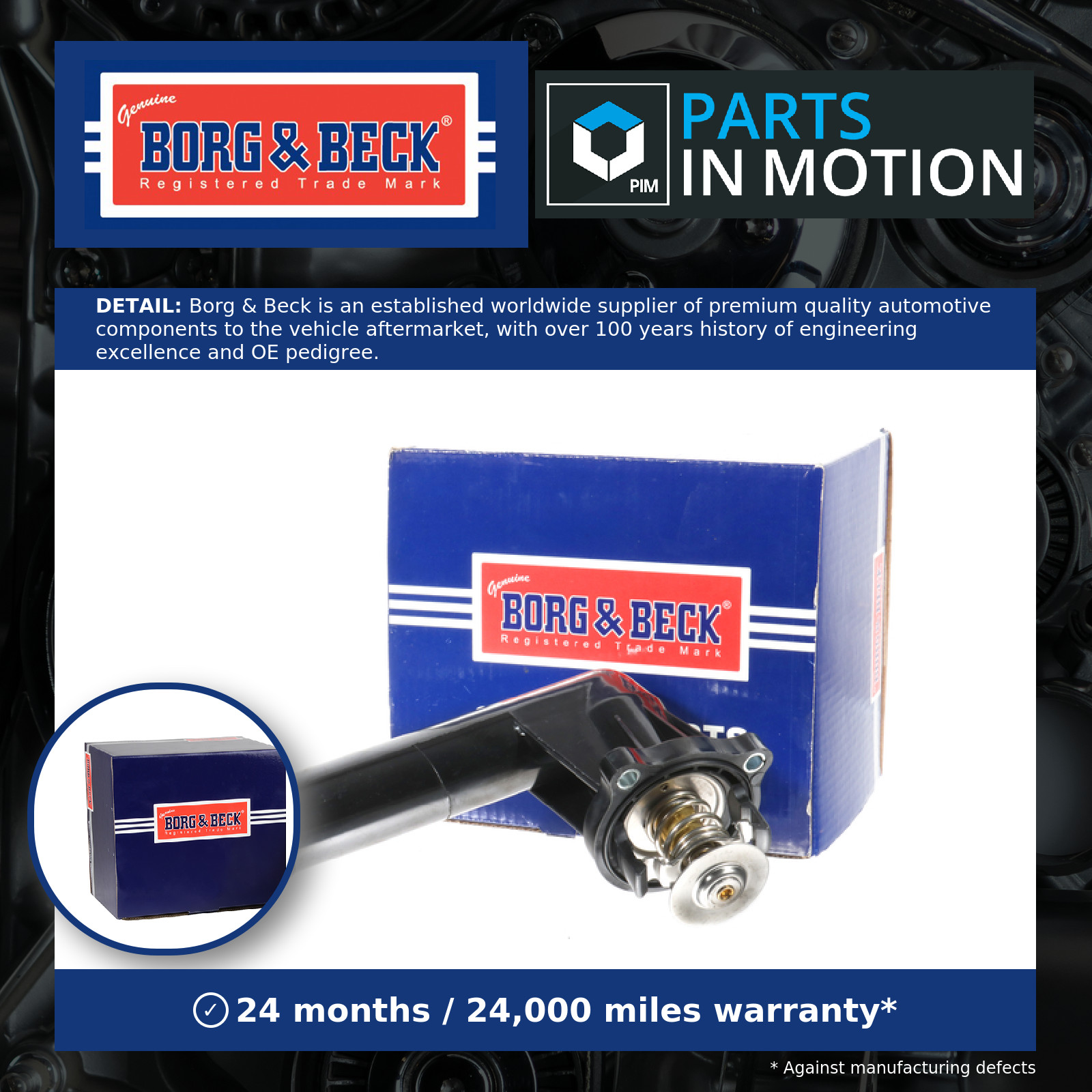 Coolant Thermostat BBT081 Borg & Beck 11531247125 11531432881 11531739752 New