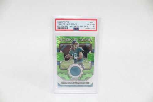 2021 Prizm Trevor Lawrence Rookie Gear Neon Green Pulsar Prizm #RG1 PSA 10