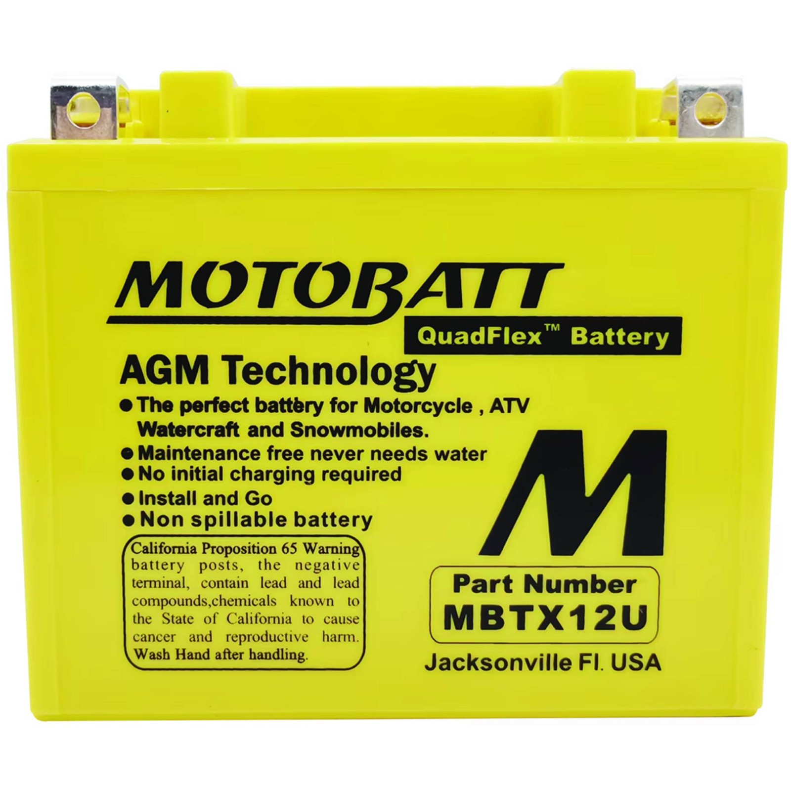 Motobatt Battery for Buell XB12R Firebolt 1200cc 04-10 MBTX12U