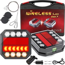 Magnetic Wireless Trailer Lights, 2.4GHz Rechargeable LED Trailer Lights Kit wit