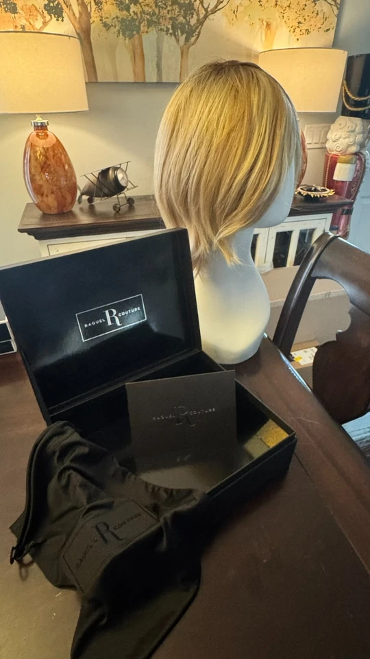 Peluca de cabello humano Raquel Welch Couture MILANO frente de encaje mono superior atada a mano TRIGO Foto 3 de 4