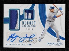 2019 Panini Immaculate Dugout Collection Prime 1/10 Rowdy Tellez Auto 1sr2