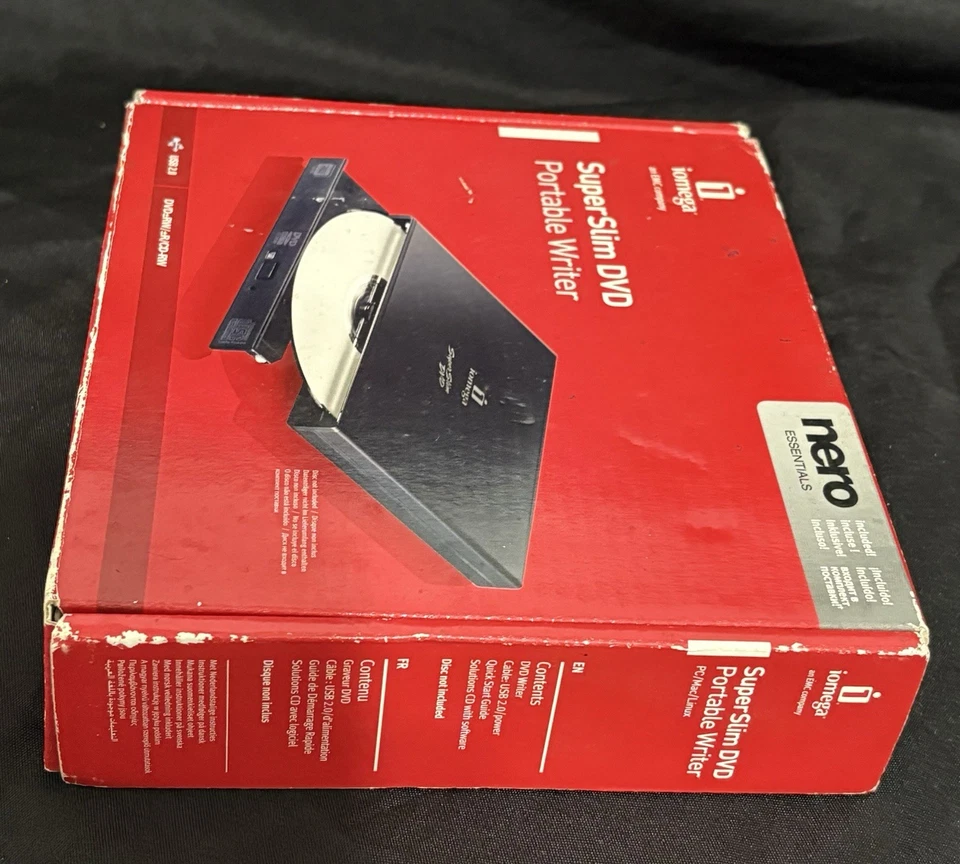 Unidade óptica externa Iomega Superslim USB 2.0 8X DVD gravador 34427 - Imagem 2 de 4