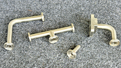 Tri Clamp 1/2  90 Elbow, T & 90 Bulkhead & 1/2  Clamp Hose Barb 316SS New