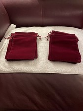 12Pcs Velvet Gift Bags 7" x 5" Velvet Drawstring Jewelry/Gift Pouches Burgundy