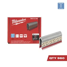 Milwaukee 1 1/2in. 9-Ga. Galvanized Fence Staples, 1 Box of 960 Staples, Model#