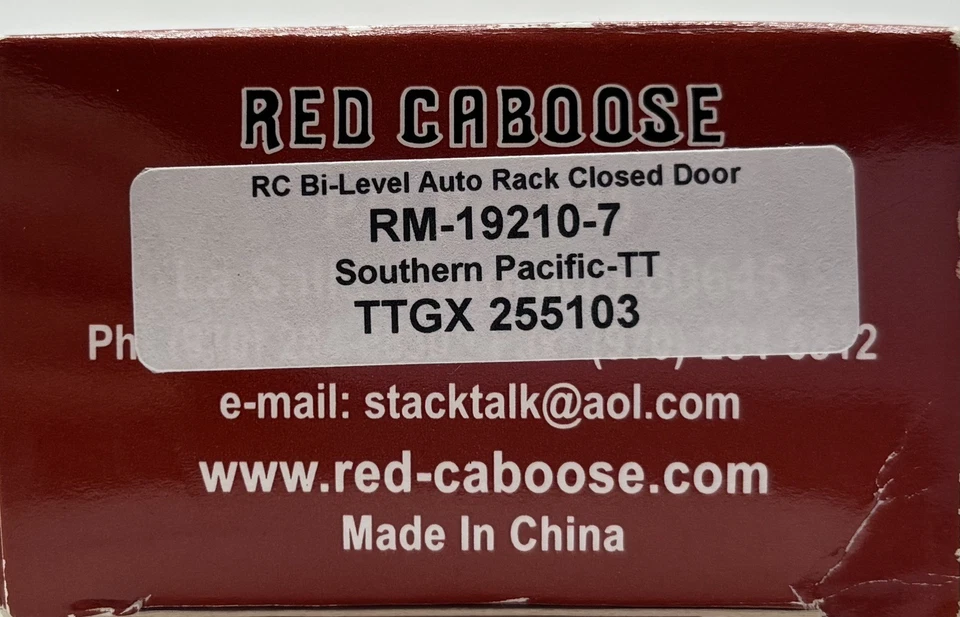 N Scale Red Caboose 19210-7 Southern Pacific Closed Auto Rack TTGX 255103 - Image 2 of 4