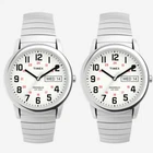 Lot of 2 Timex Men's T20461 Easy Reader 35mm Expansion Band Watch