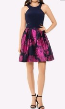 X by Xscape Size 6 Navy/ fuchsia Party Cocktail Dress #C