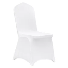 50PCS White Stretch Spandex Chair Covers, Universal Fit, Removable & Washable