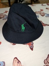 Vintage Polo Ralph Lauren Reversible Bucket Hat Cap Plaid Navy Big Pony Youth