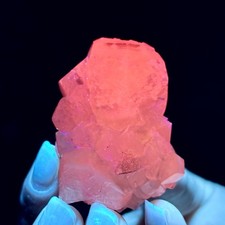 53G Natural Rose Petal Calcite Mineral Specimen/Fluorescent Glow Under UV Light
