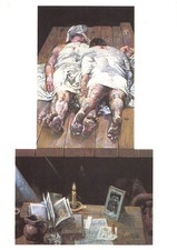 154347) DDR GSK Künstlerkarte Willi Sitte "schreiben und lesen", SSt. 1987