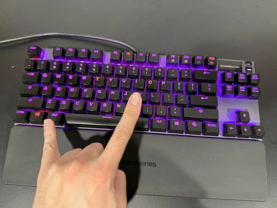 Teclado mecánico para juegos SteelSeries RGB reposamuñecas retroiluminado sin teclas LEER** Foto 4 de 4