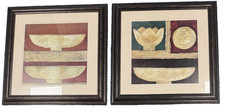 Pair Celeste Peters Mykonos Bowl I II Framed Glazed Abstract Art Prints Set