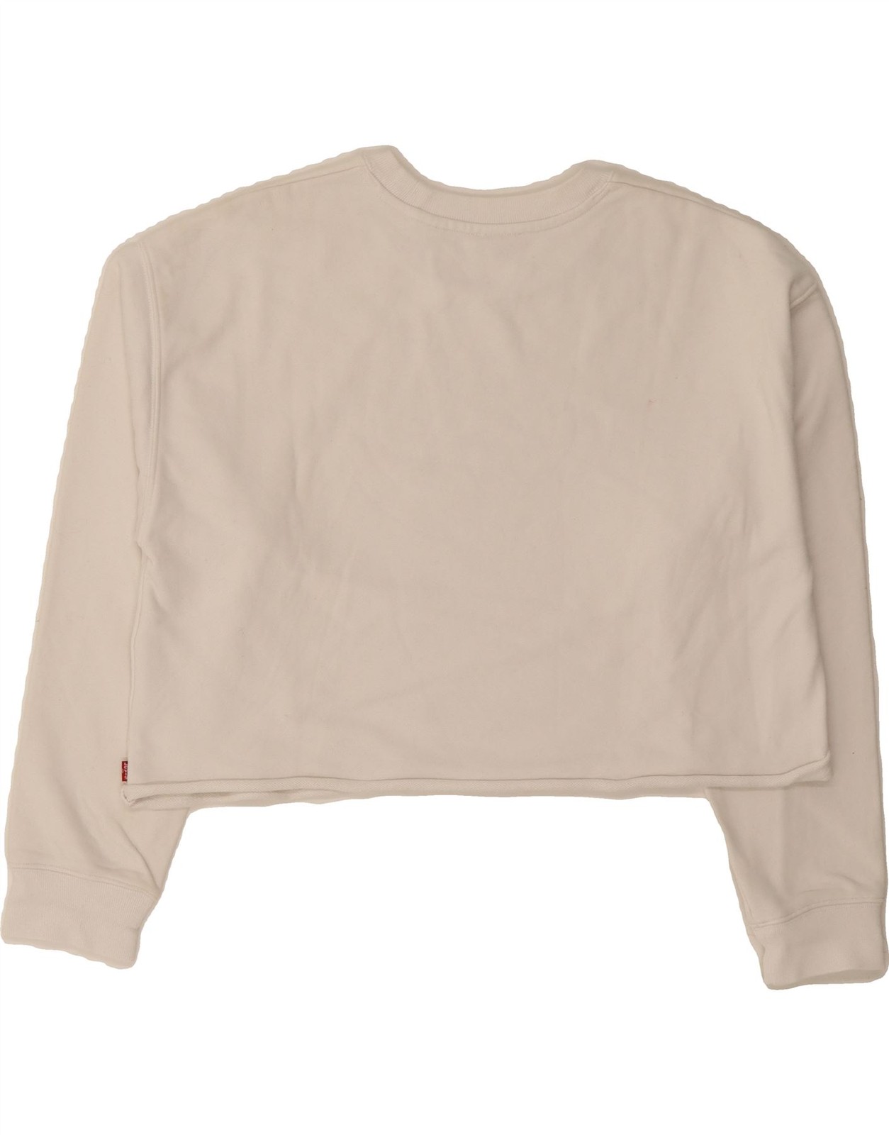 LEVI'S Womens Oversized Crop Graphic Sweatshirt Jumper UK 14 Medium White DM65 image 2