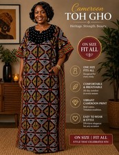 Cameroon Ntogho Elegant Afrocentric Kimono Cover-Up   Handmade African Print