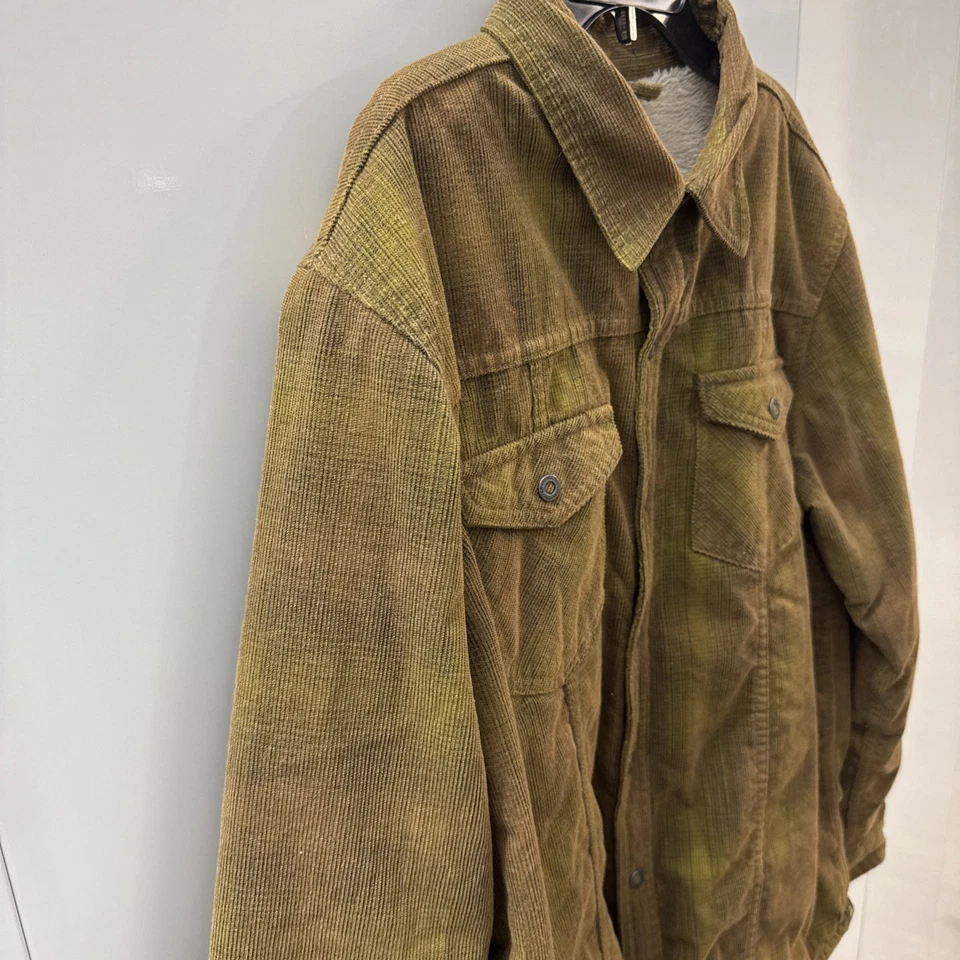 Chaqueta Prana Para Hombre Grande Marrón Gómez Cuadros Pana Sherpa Forrada Cuerpo Exterior Foto 2 de 4