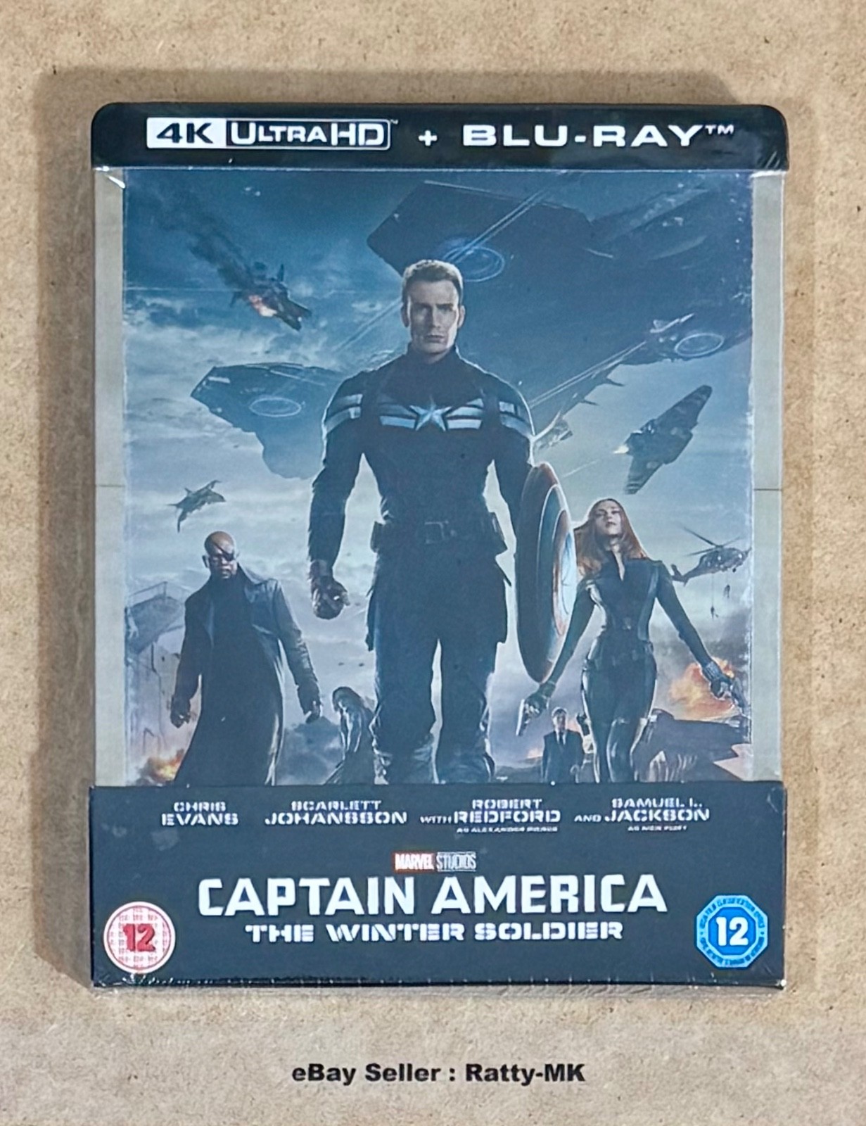 CAPTAIN AMERICA : THE WINTER SOLDIER - UK EXCLUSIVE 4K + BLU RAY STEELBOOK - NEW