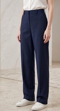 Prada Womens Dark Navy Unlined Lightweight Wool Pants Trouser Size 36 / US-0 XS