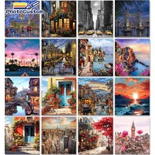 City Landscape Painting By Numbers For Adults DIY Kits HandPainted On Canvas Wit
