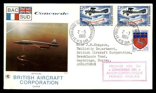 Mayfairstamps France FDC 1969 Plane Route Concorde British Air Corp First Day Co