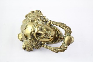 Victorian Antique Brass Door Knocker Greek Dionysus Figure 926g