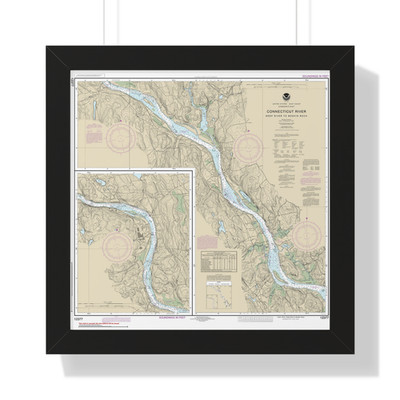 Connecticut River Deep River to Bodkin Rock Nautical Chart Map Poster 16x16