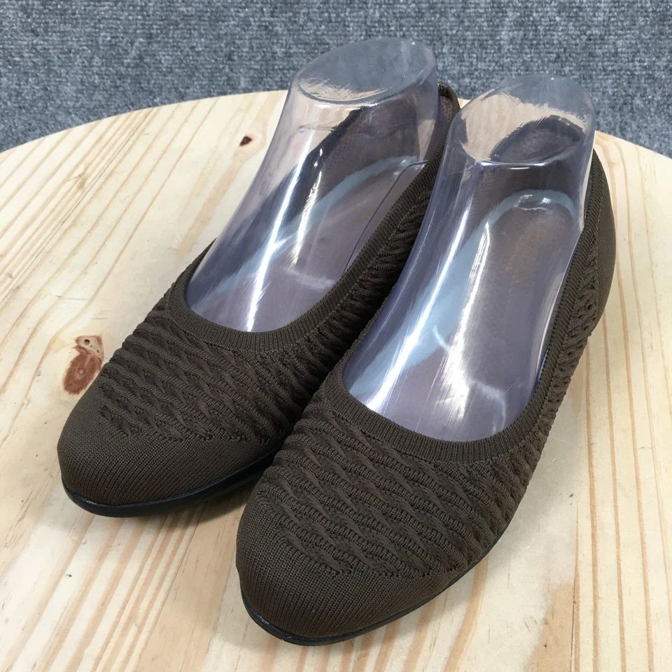 Zapatos planos de ballet Bzees by LifeStride para mujer 7M marrón Khloé punta redonda informales tejidos Foto 3 de 4