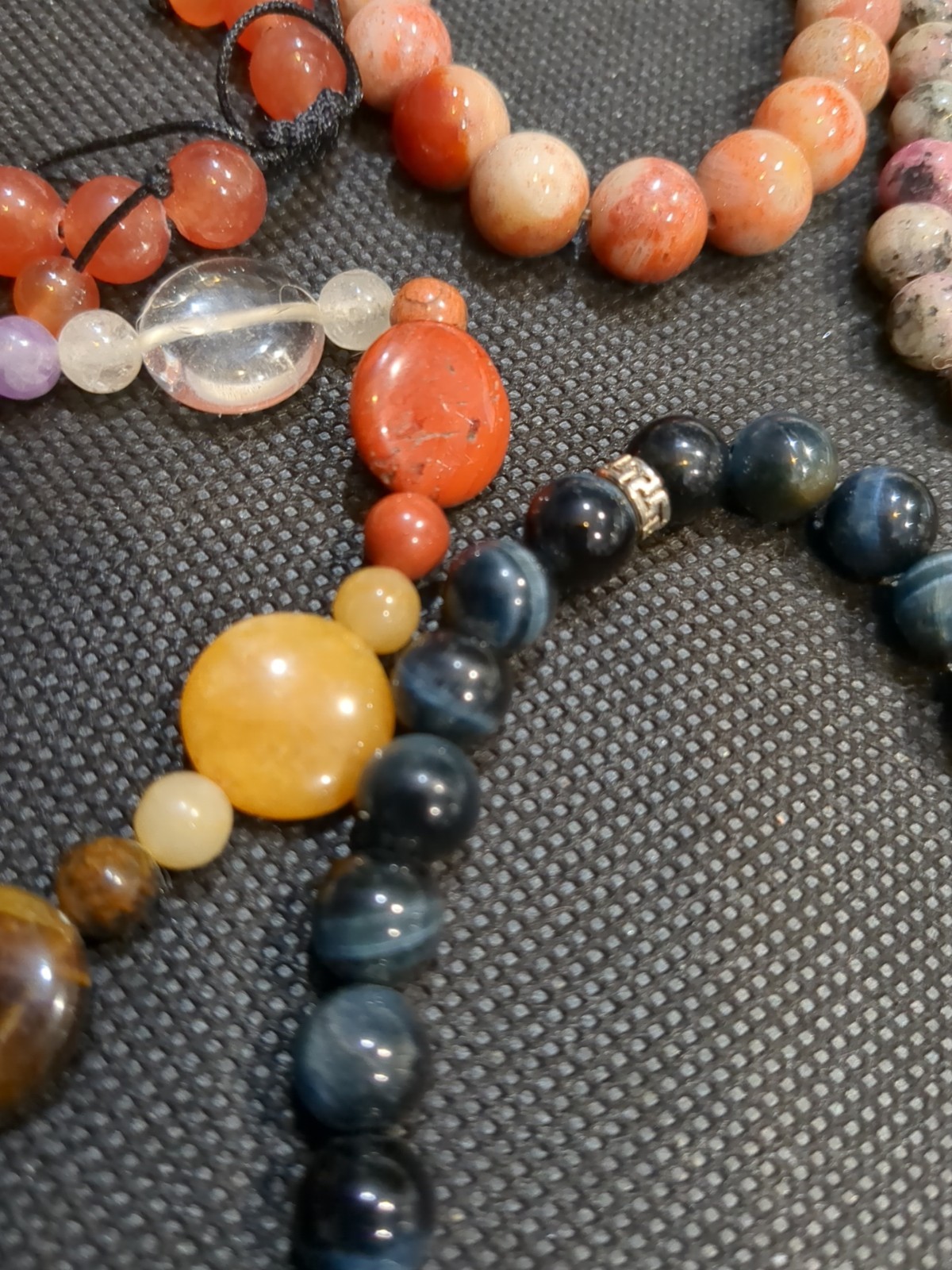 Multi-stone Stretch Beaded Bracelets - image 3