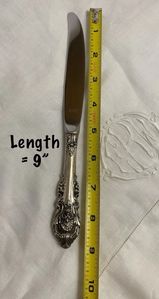 "Cuchillo de cena Wallace Sir Christopher 9"" 1936 de acero de ley y 925" Foto 3 de 4