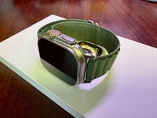 Apple Watch Ultra 49mm Titanium Case with Green Alpine Loop, Large (GPS +...