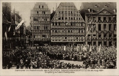 Postcard Hanover in Lower Saxony, 9. German Singer Federation Festival 1924,... - 4328684