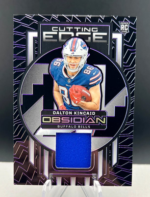 2023 Panini Obsidian DALTON KINCAID /75 Rookie Patch Purple Cutting Edge - BILLS