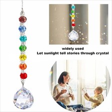 1PC Crystal Sun Catcher Rainbow Prism Hanging Decor Window Ornament Chain