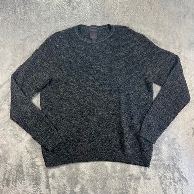 Monte Rosso Sweater Mens XL Charcoal Grey Wool Cotton Made in Italy