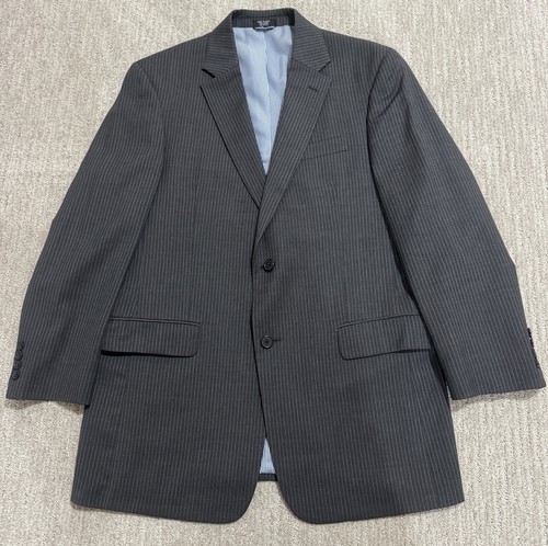 Tommy Hilfiger Blazer Mens 41R Gray Pinstripe Sport Coat 2 Button 100% Wool