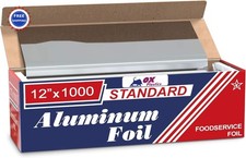 Aluminum Foil 12 x1000 Feet Long Industrial Grade Commercial Strength Silver