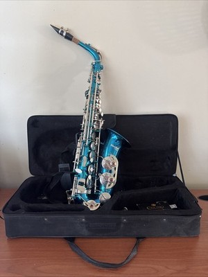 Mendini by Cecilio Alto Saxophone Blue with Soft Case, Mouthpiece, And More!