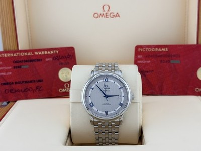 OMEGA De Ville Prestige 424.10.40.20.02.001 39.5mm Silver Dial Steel Box Paper