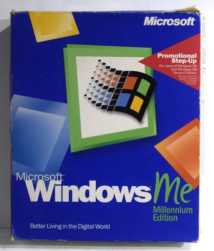 OEM Windows Me Millennium Edition Upgrade Step Up - CD, Key, Box & Manual - GOOD