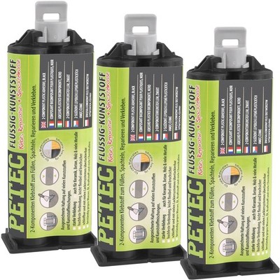 3x 50 ml PETEC FLÜSSIG-KUNSTSTOFF FÜLLEN SPACHTELN REPARIEREN HOCHFEST VERKLEBEN
