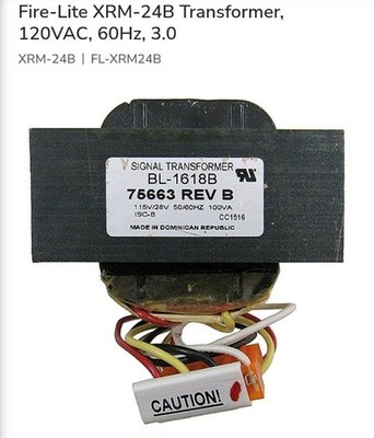 FIRE-LITE ALARMS XRM24B EXT TRANSFORMER 6 AMP FOR MS9200LDS