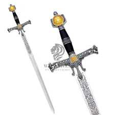 Sword of The Great King Solomon 45" Medieval Templar Crusader Knight Sword