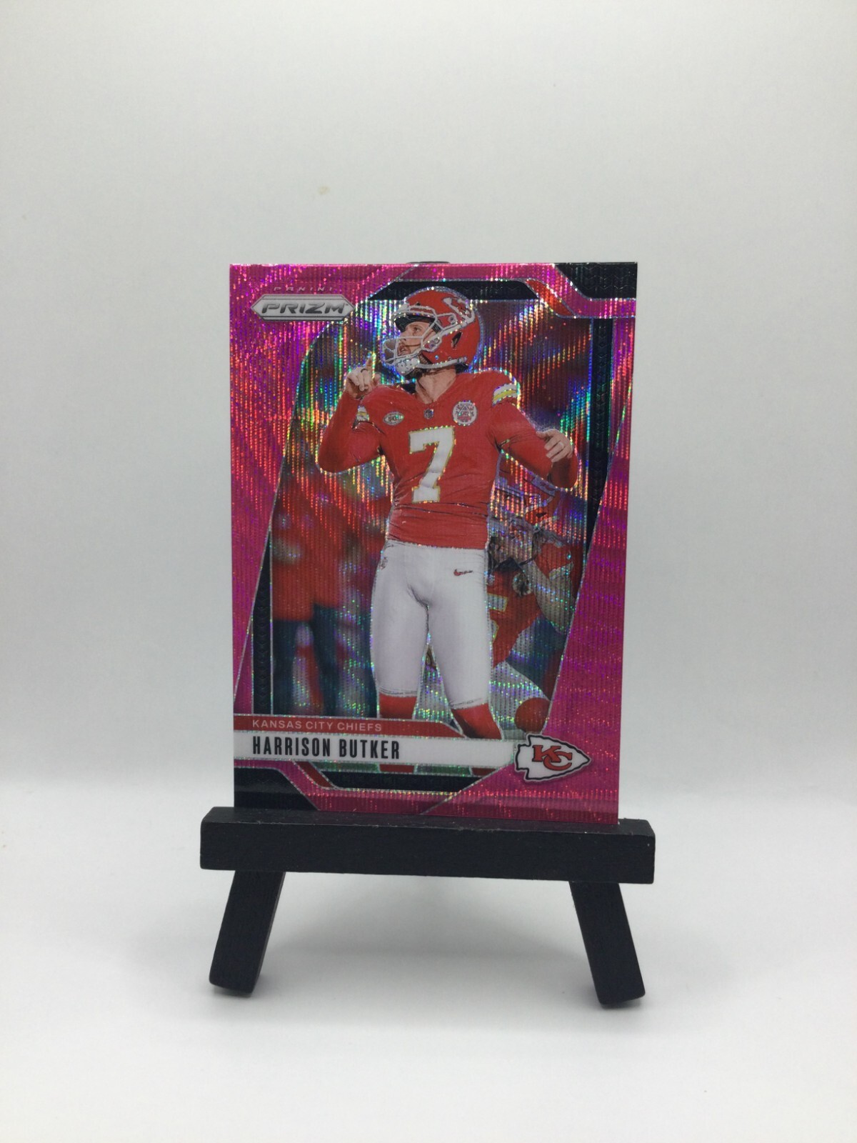 2024 Panini Prizm - Harrison Butker #144 Pink Wave Prizm Kansas City Chiefs